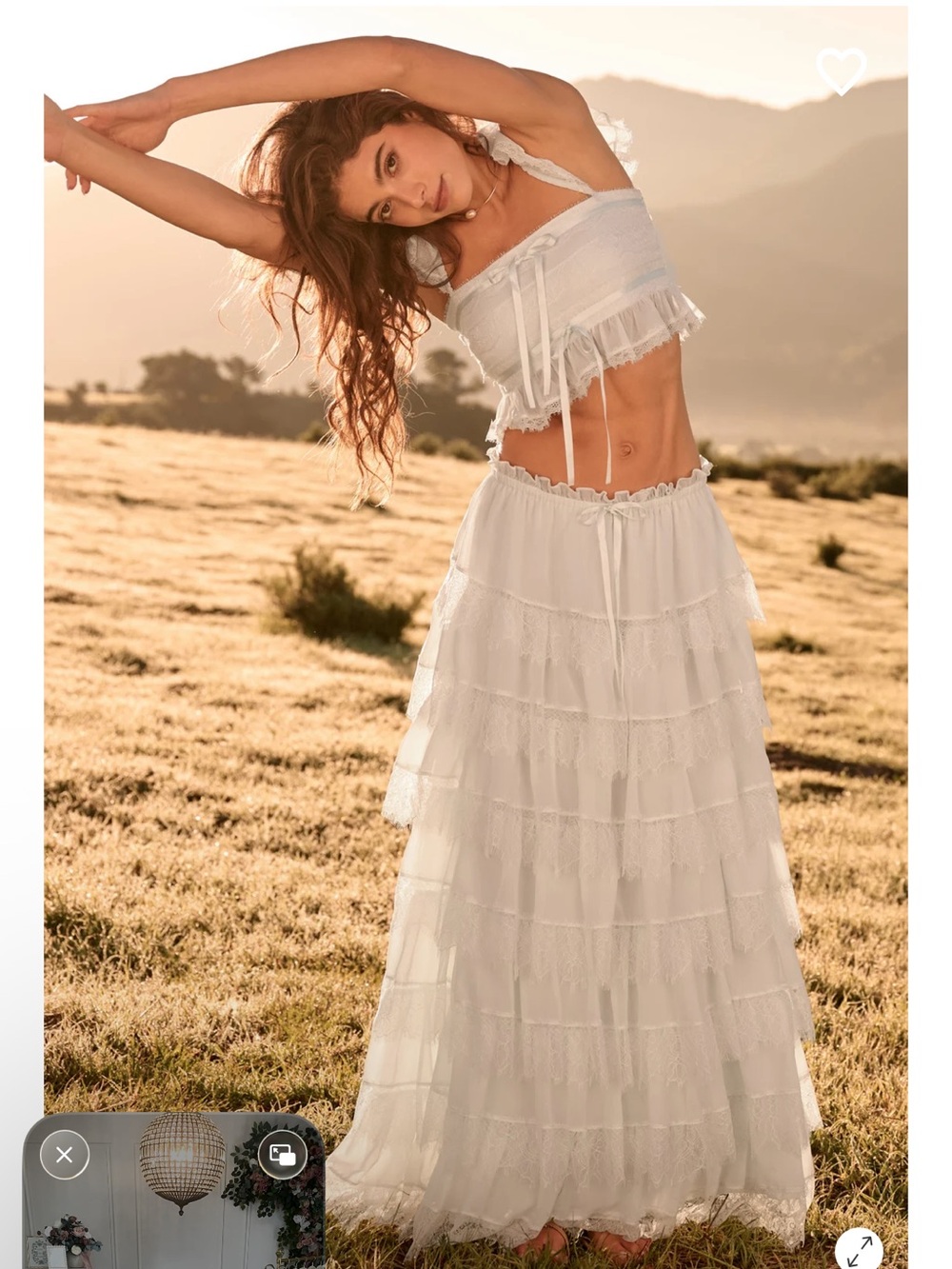🤍Altar'd State sky blue Tiered Maxi Skirt🤍
